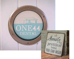 Photo a One44Dental's Logo on a wall